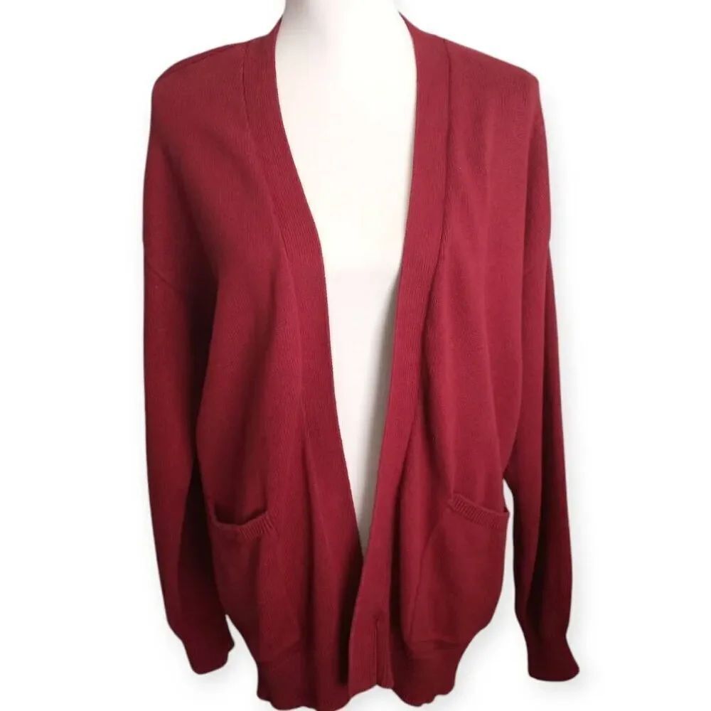 LOFT MAROON CARDIGAN SZ.M EUC.